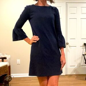 JCrew navy dress with hook in back. Like new!! Very flattering
